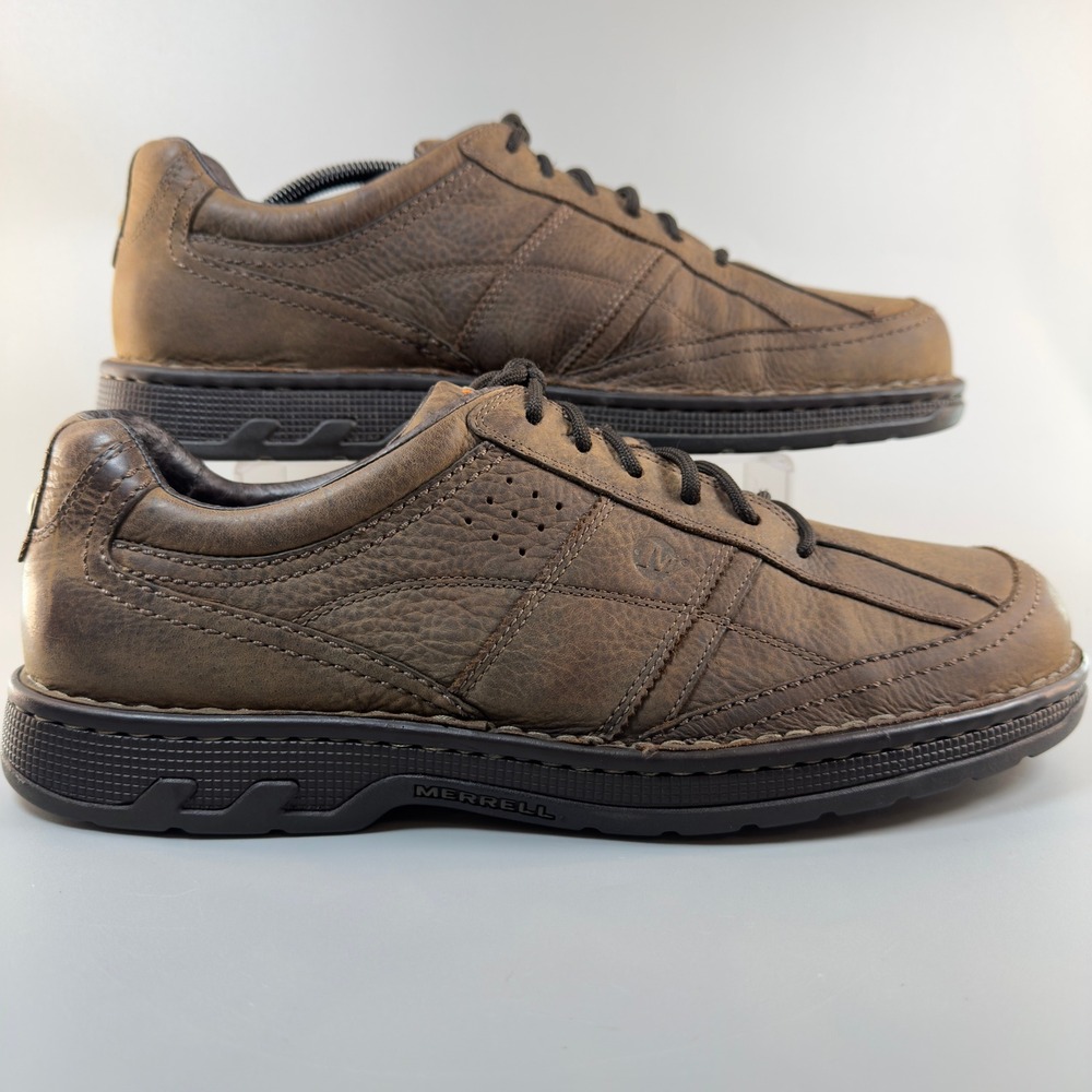 Merrell World Era Mens 14 Casual Oxfords Dark Earth Brown Black Lace Up Leather
